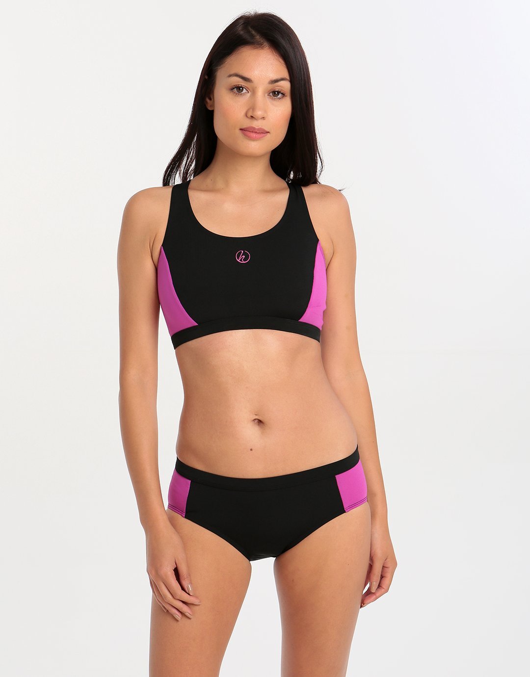 Sport Racer Tankini Top - Navy and Pink