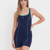 Molly Longer Length Legsuit - Navy and Jade