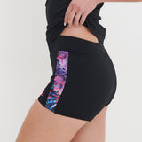 Womens Panel Swim Shorts - Night Tropics