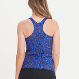 Racerback Tankini Top - Blue Glass Print