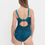 Stella Longer Length Clipback Swimsuit - Evergreen Blooms