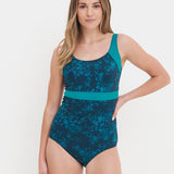 Stella Longer Length Clipback Swimsuit - Evergreen Blooms