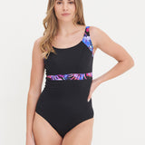 Stella Longer Length Clipback Swimsuit - Night Tropics