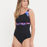 Stella Longer Length Clipback Swimsuit - Night Tropics